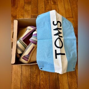 TOMS Multicolor Striped Espadrilles with Blue Dust Bag